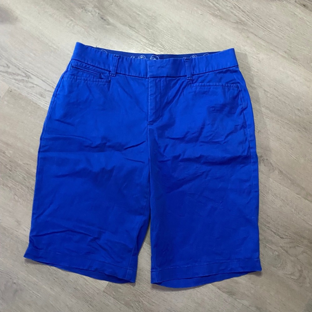 JM Collection Bermuda Shorts Womens 12 Royal Blue Stretch Cotton Casual Preppy